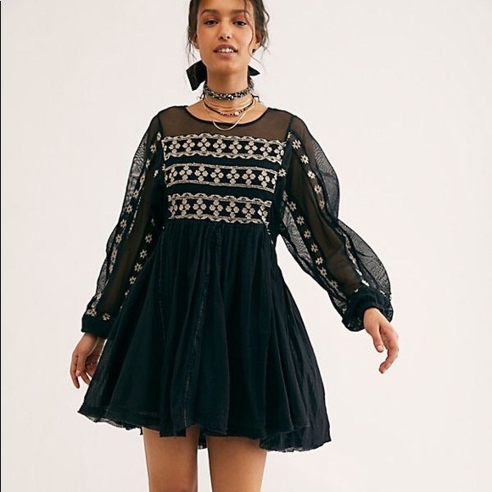 free people need me embroidered dress // size S // NWOT